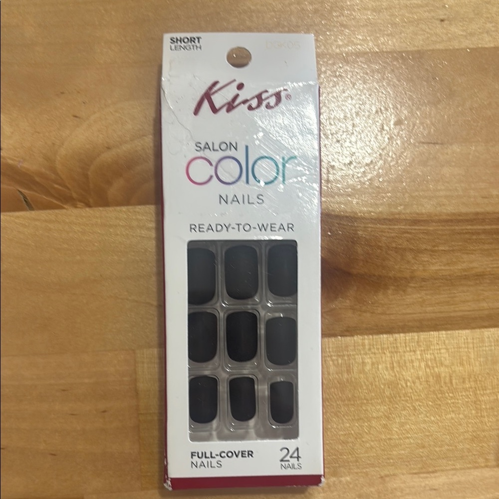 🌸 3/$15 New Kiss Short Matte Black Press on Nails